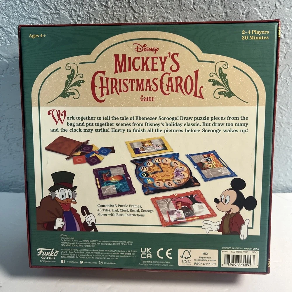 Disney‎ Mickey's Christmas Carol Game by Funko New Sealed